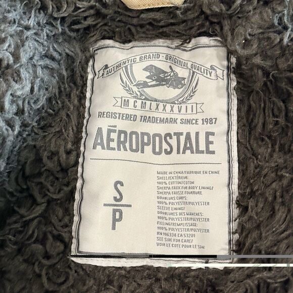 Vtg Y2K Abercrombie Fitch Adirondack Jacket Size S Brown Faux Fur Lined - Picture 2 of 14